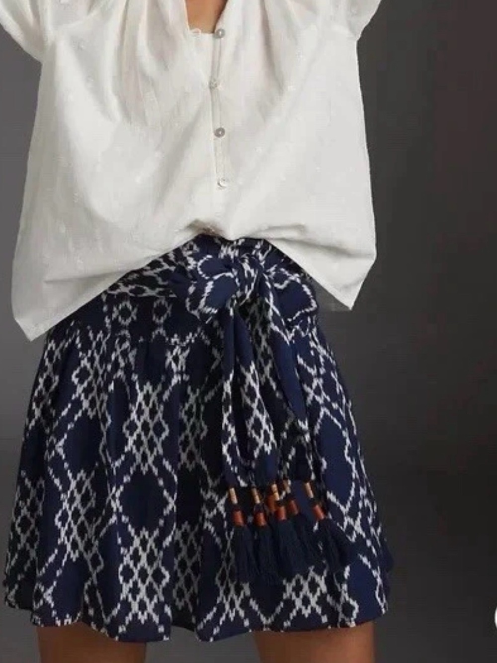 Anthropologie Rimbaud Tie Waist Mini Skirt